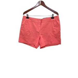 J.Crew Women's Coral Chino Shorts Size 14 Classic Twill Mid-Rise Side Pockets